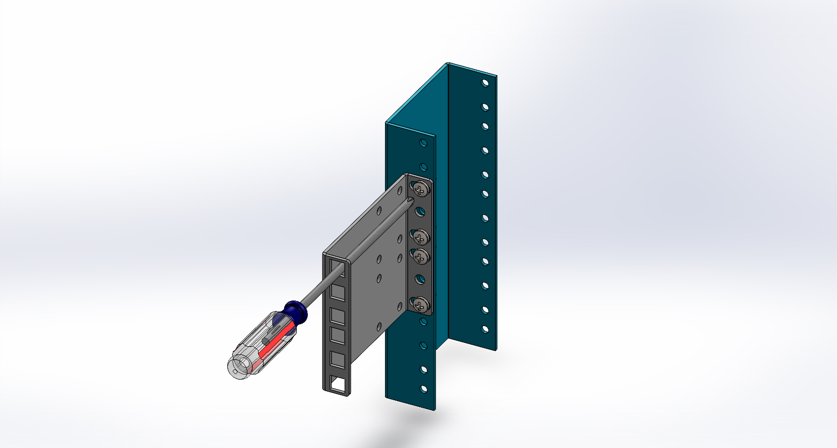 1U 23 inch to 19 in rack reducer brackets